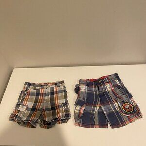 Plaid cargo shorts
